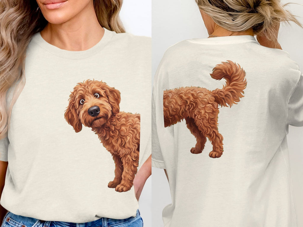 Coming & Going Apricot Goldendoodle T-Shirt in Natural / S by Puppy Jo
