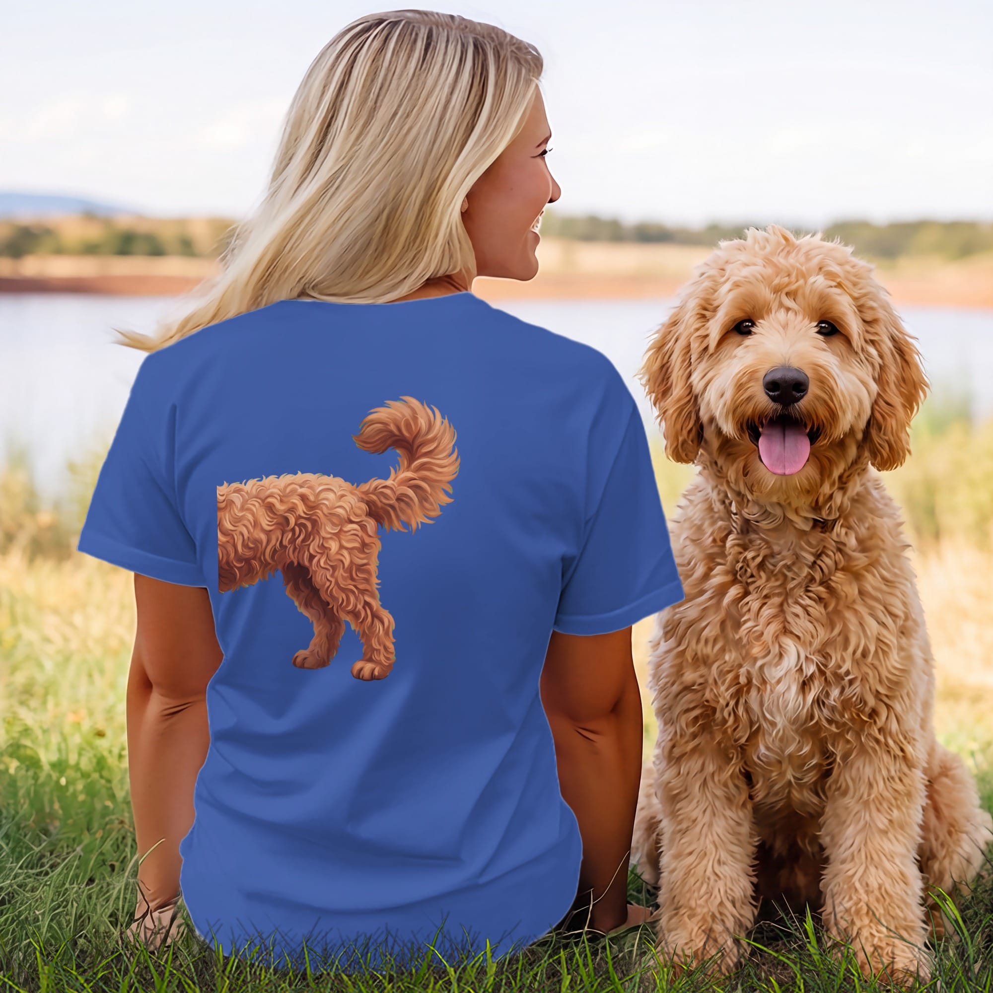 Coming & Going Apricot Goldendoodle T-Shirt in by Puppy Jo