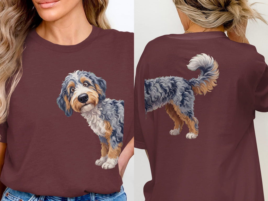Coming & Going Aussiedoodle T-Shirt in Maroon / S by Puppy Jo