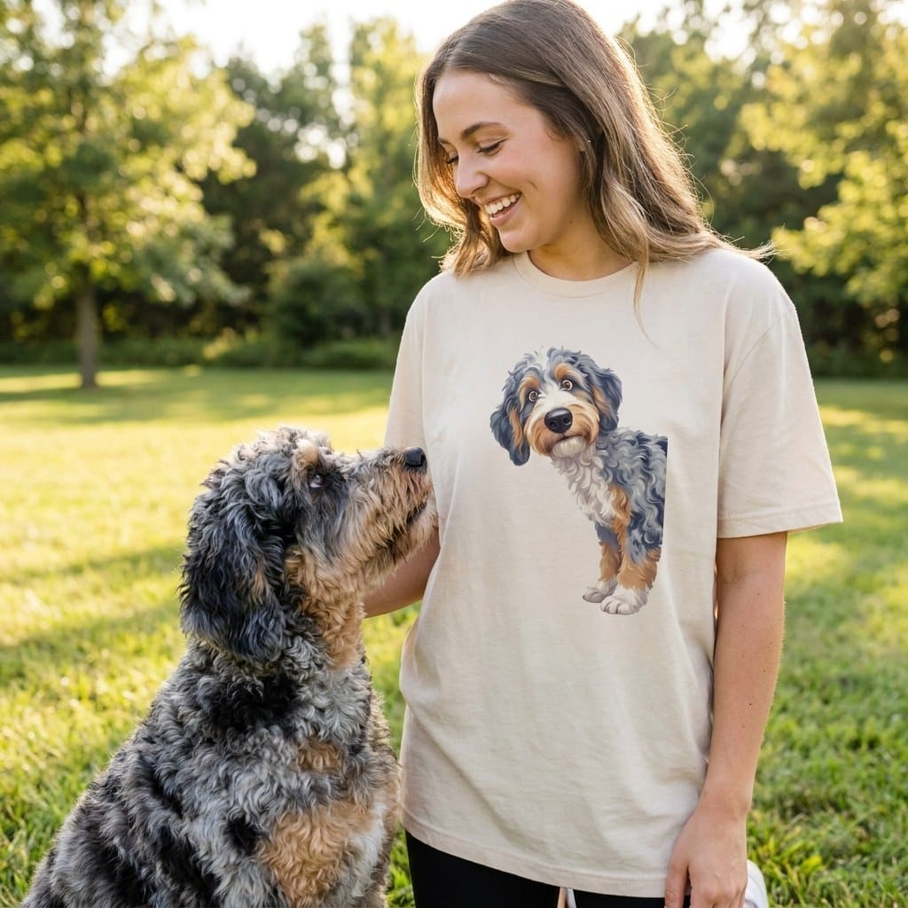 Coming & Going Aussiedoodle T-Shirt in by Puppy Jo