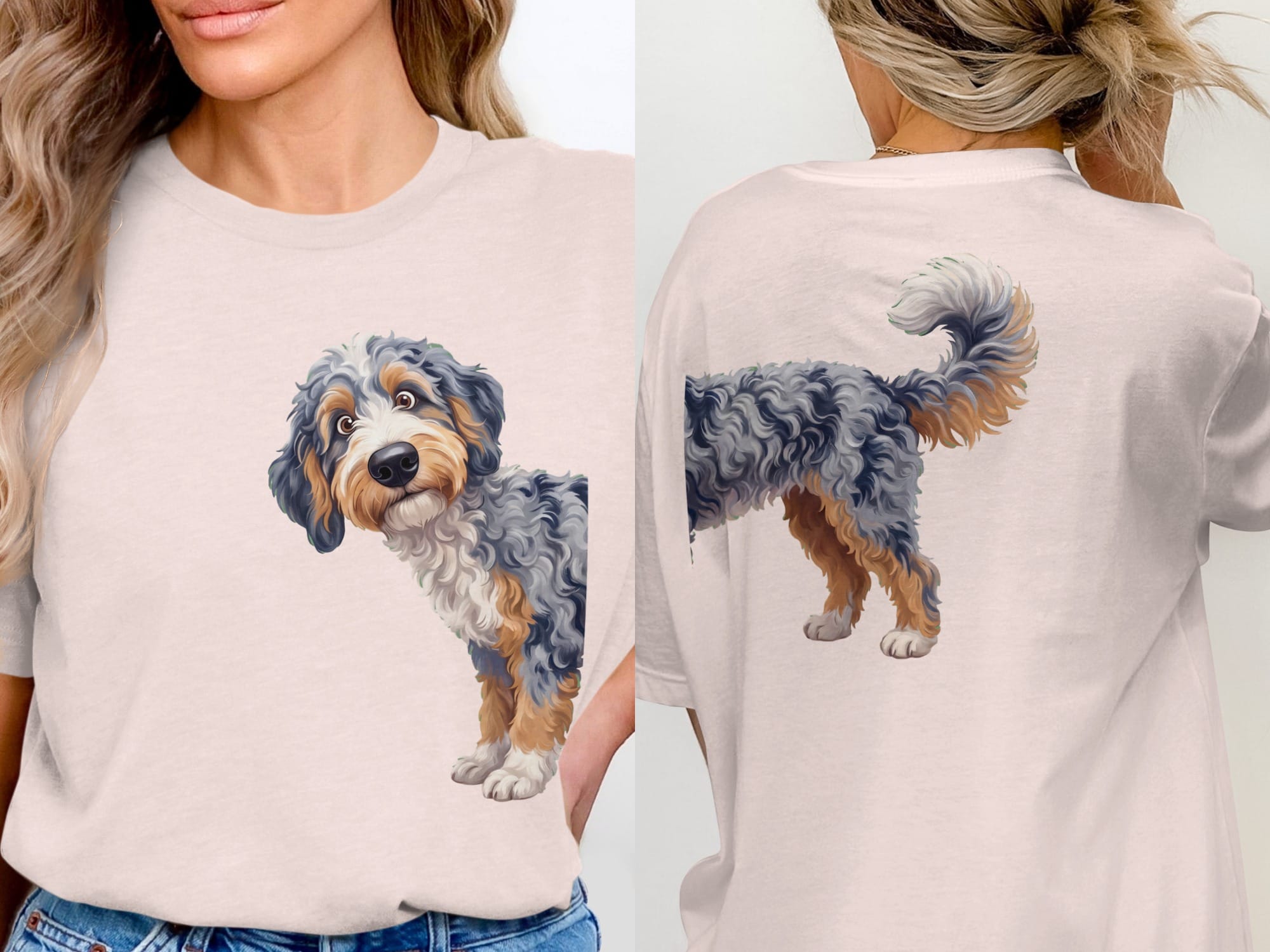 Coming & Going Aussiedoodle T-Shirt in Soft Pink / S by Puppy Jo