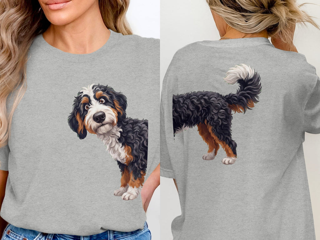 Coming & Going Bernedoodle T-Shirt in Athletic Heather / S by Puppy Jo