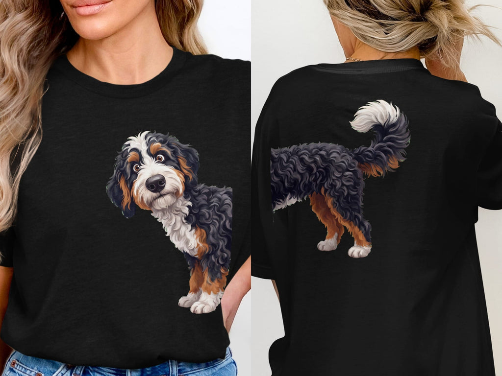 Coming & Going Bernedoodle T-Shirt in Black / S by Puppy Jo