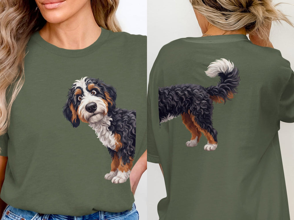 Coming & Going Bernedoodle T-Shirt in Military Green / S by Puppy Jo