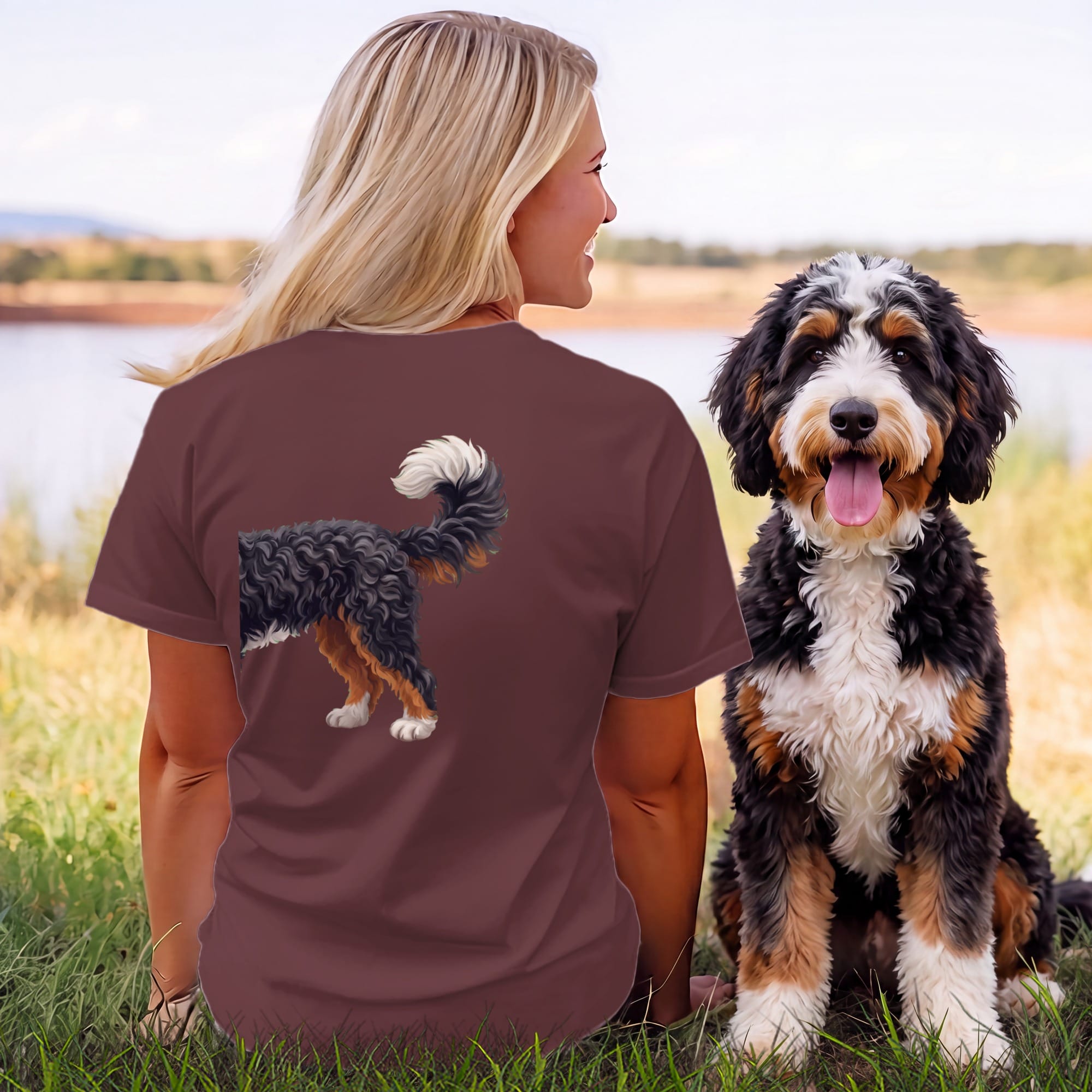 Coming & Going Bernedoodle T-Shirt in by Puppy Jo