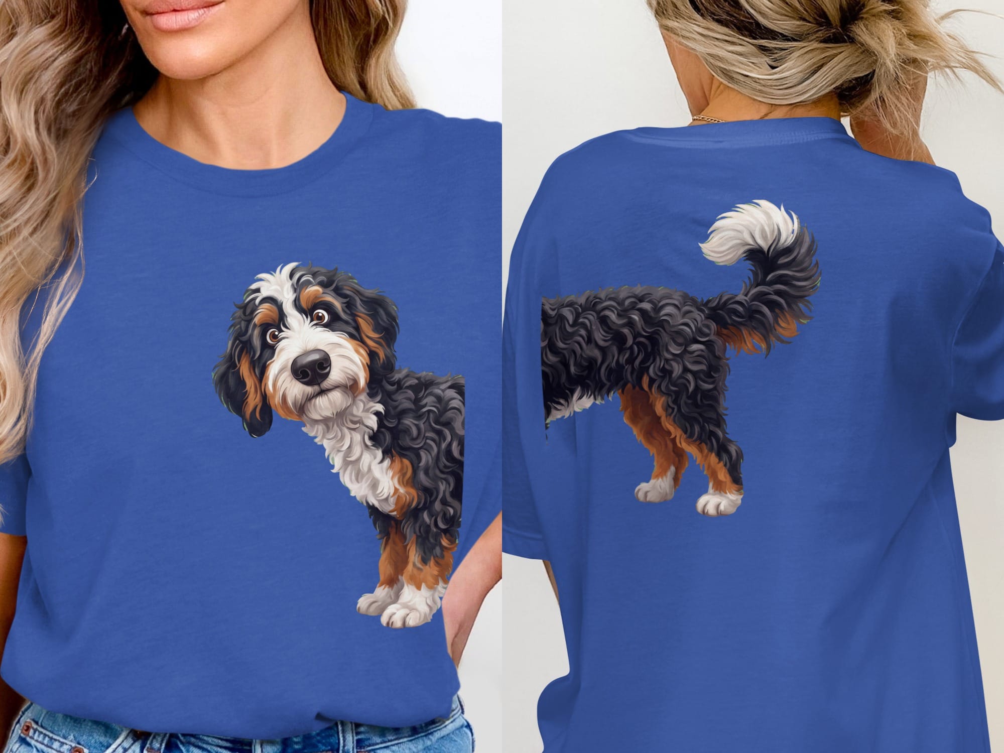 Coming & Going Bernedoodle T-Shirt in True Royal / S by Puppy Jo