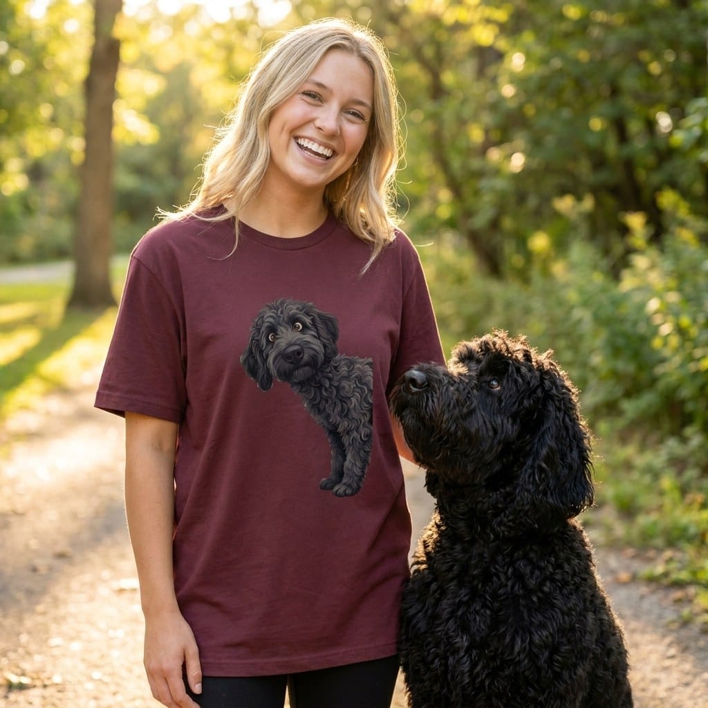 Coming & Going Black Goldendoodle T-Shirt in by Puppy Jo