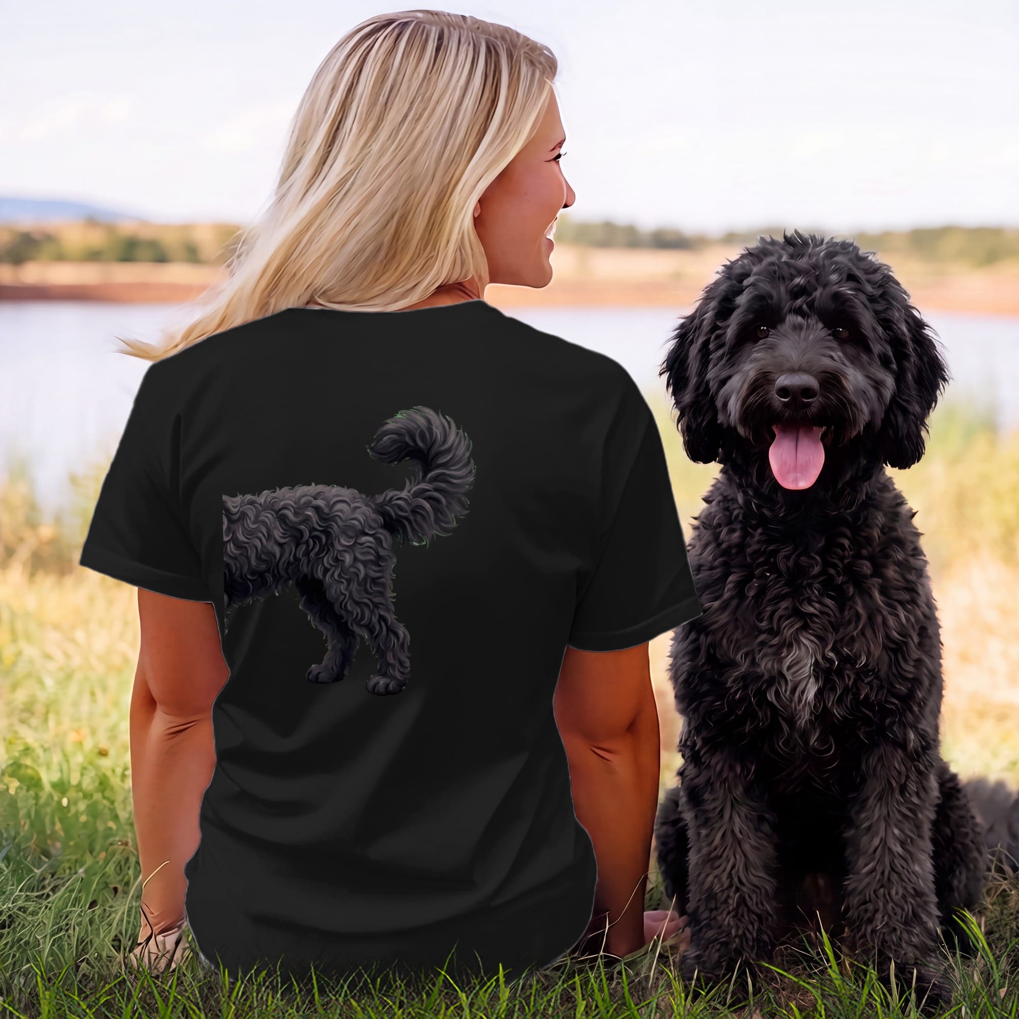 Coming & Going Black Goldendoodle T-Shirt in by Puppy Jo