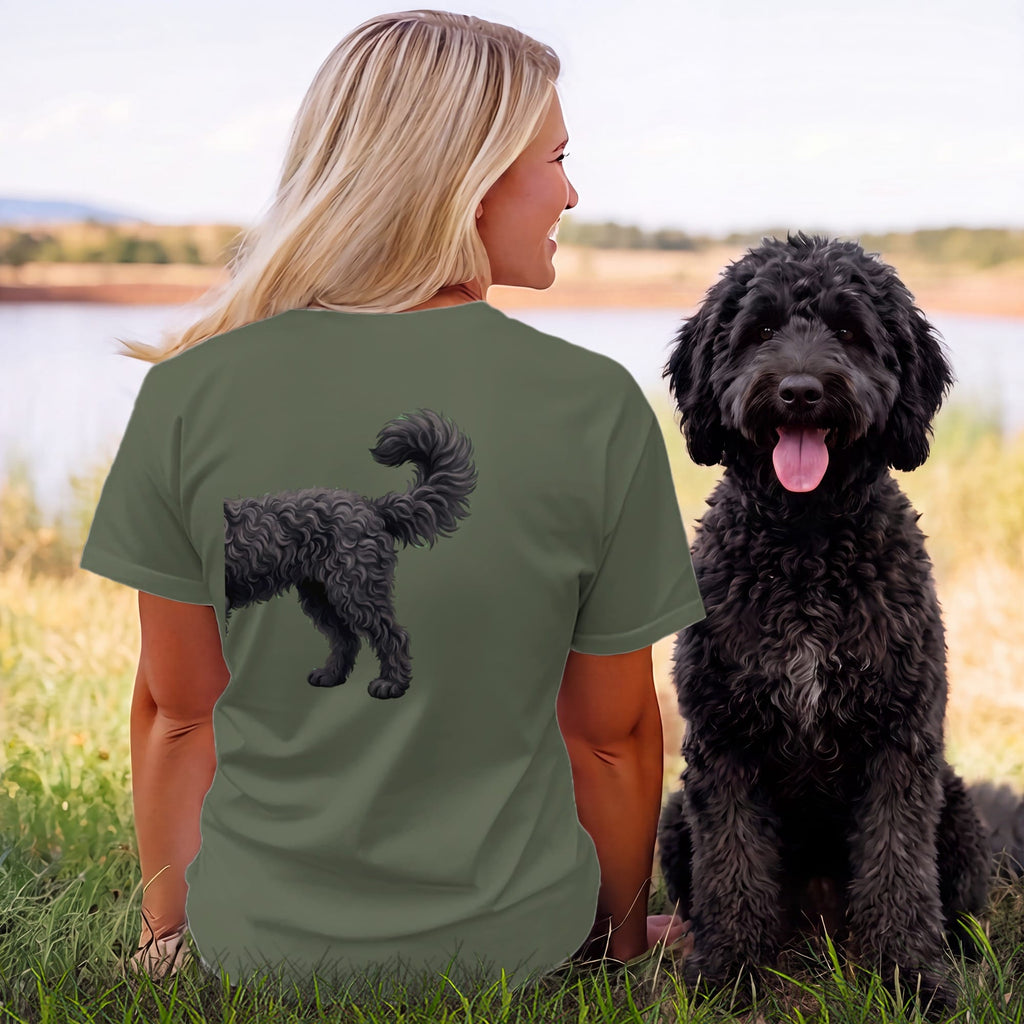 Coming & Going Black Goldendoodle T-Shirt in by Puppy Jo