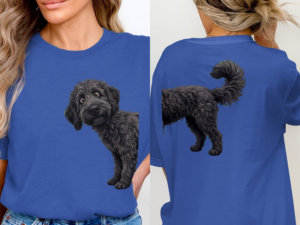 Coming & Going Black Goldendoodle T-Shirt in True Royal / S by Puppy Jo