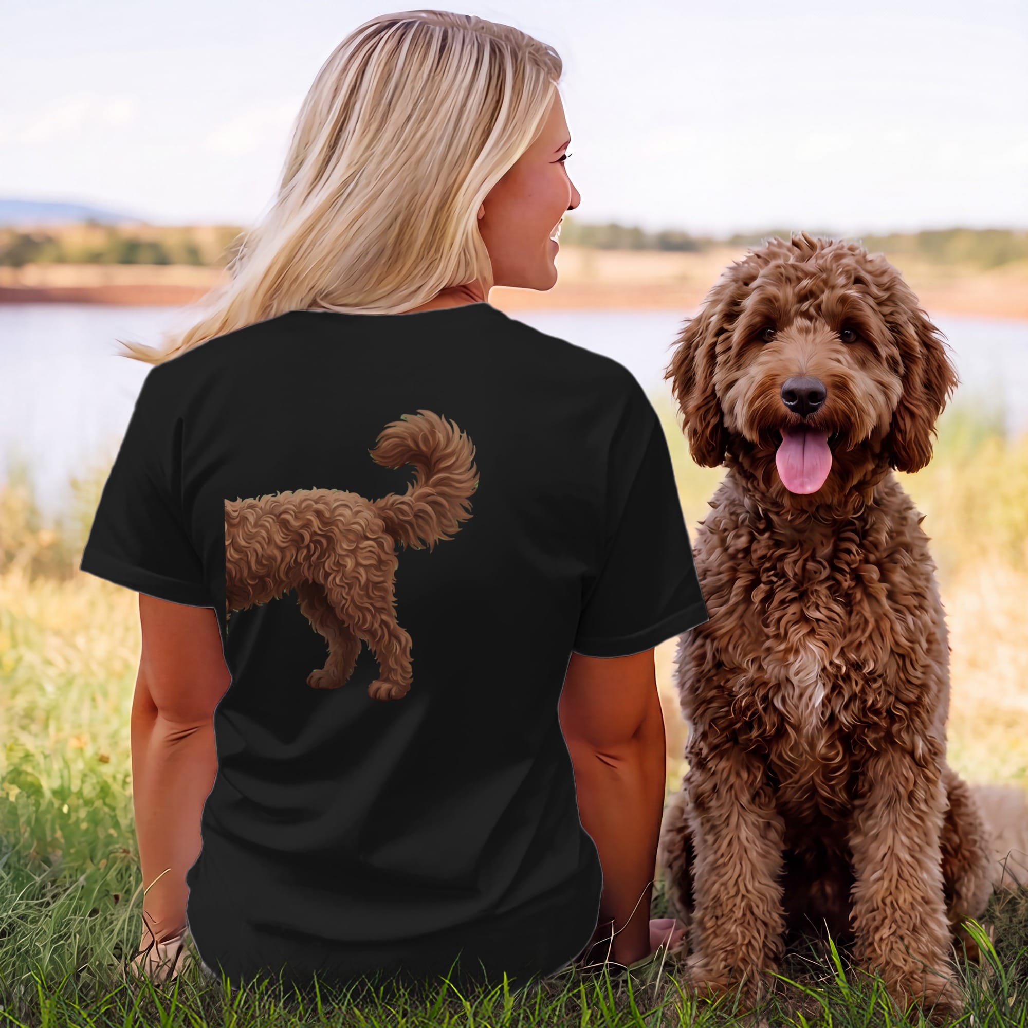 Coming & Going Chocolate Goldendoodle T-Shirt in by Puppy Jo