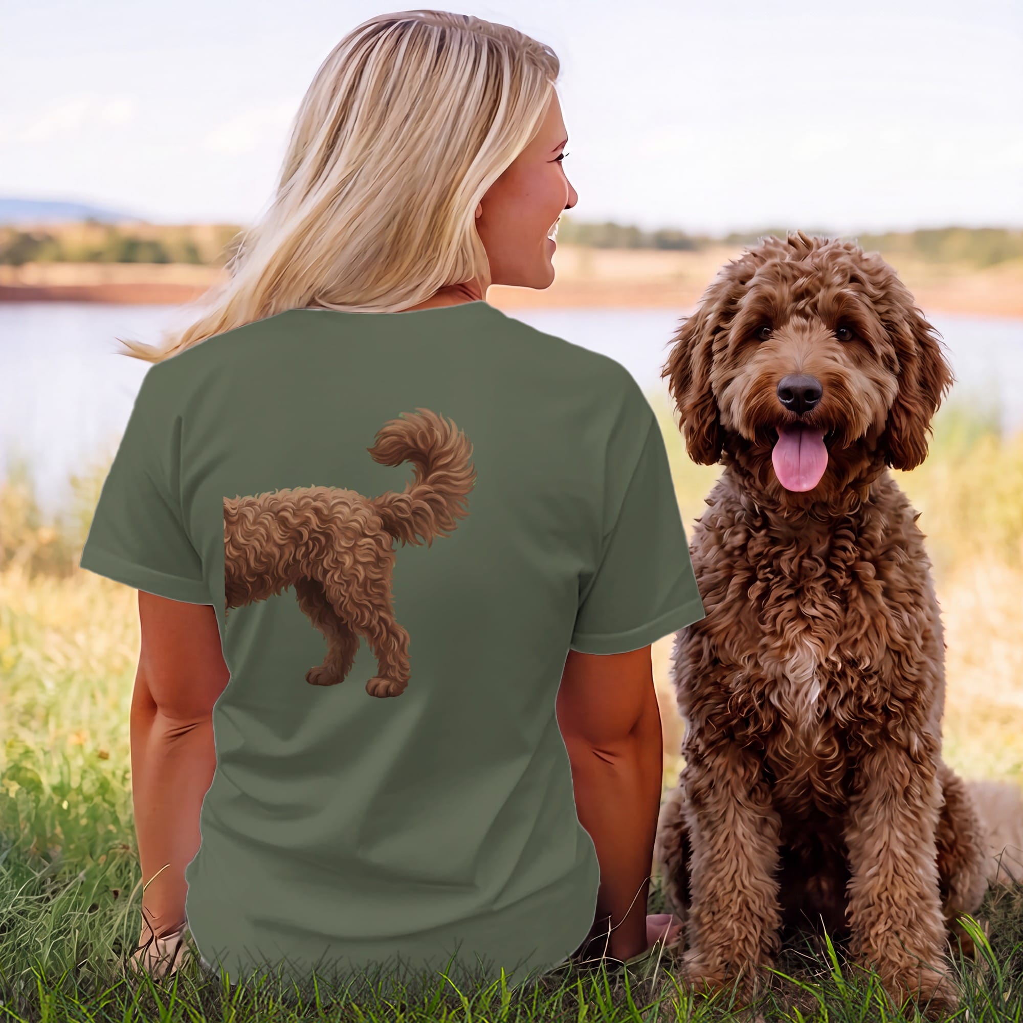 Coming & Going Chocolate Goldendoodle T-Shirt in by Puppy Jo