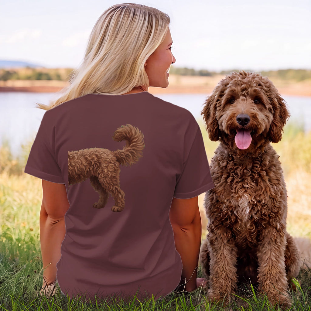 Coming & Going Chocolate Goldendoodle T-Shirt in by Puppy Jo