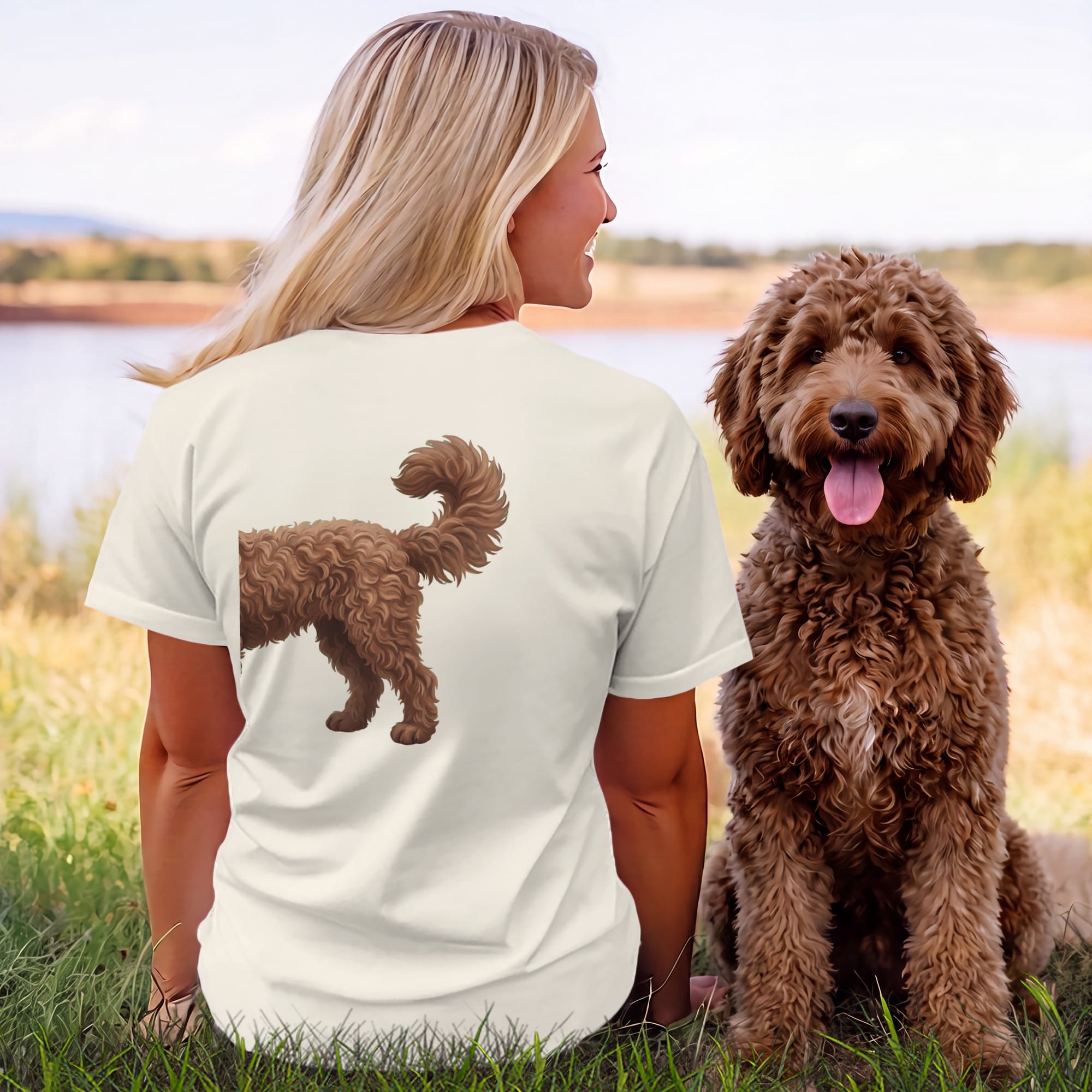 Coming & Going Chocolate Goldendoodle T-Shirt in by Puppy Jo