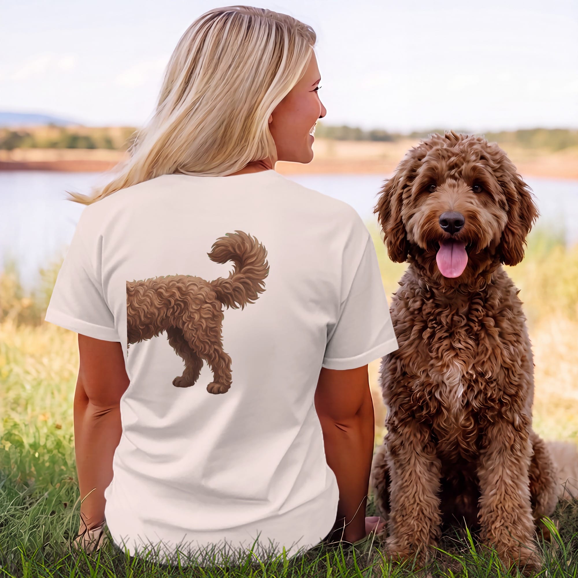 Coming & Going Chocolate Goldendoodle T-Shirt in by Puppy Jo