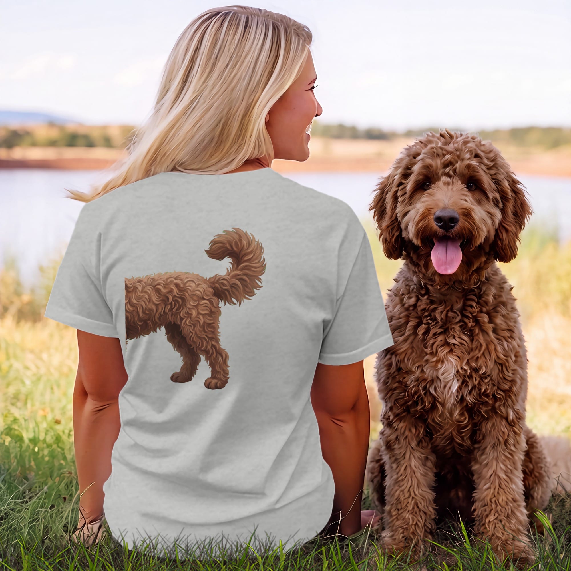 Coming & Going Chocolate Goldendoodle T-Shirt in by Puppy Jo