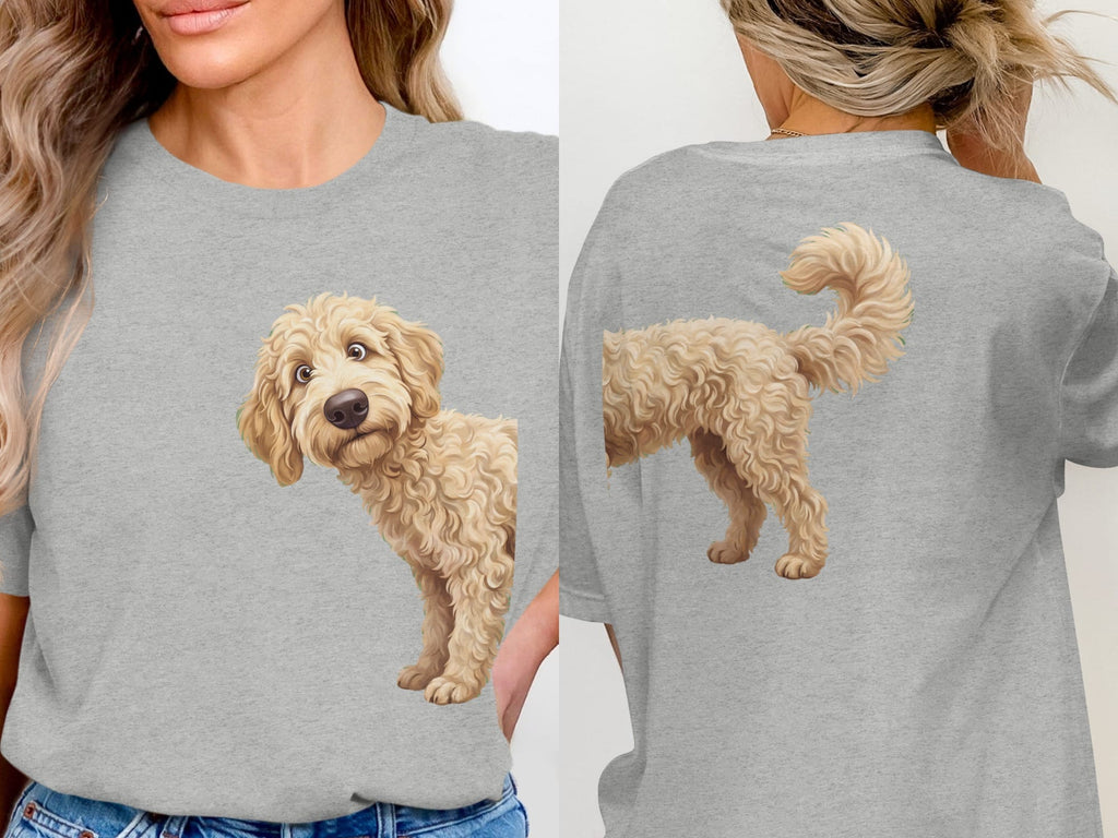 Coming & Going Cream Goldendoodle T-Shirt in Athletic Heather / S by Puppy Jo