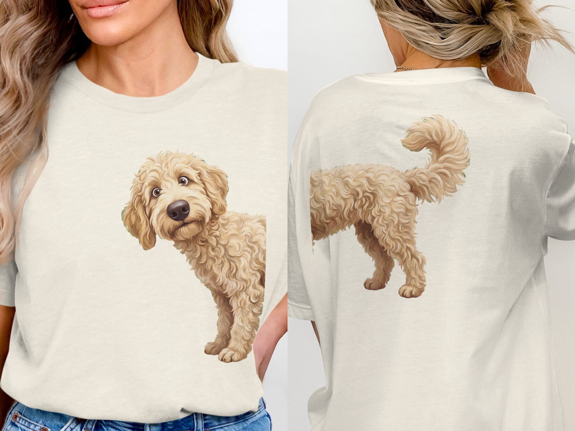 Coming & Going Cream Goldendoodle T-Shirt in Natural / S by Puppy Jo