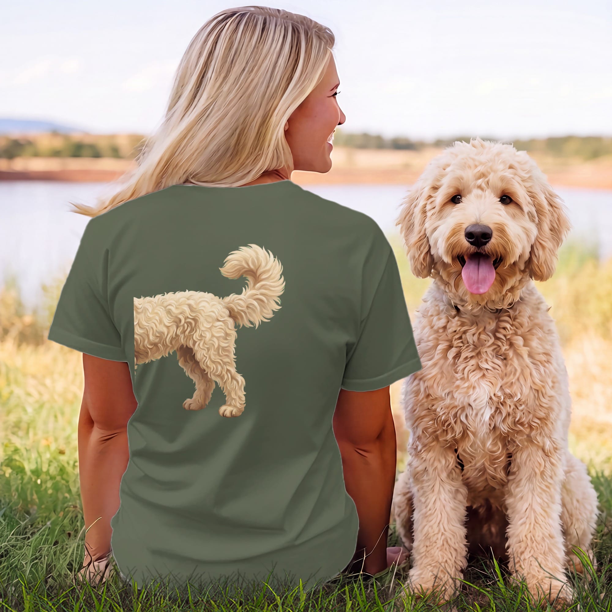 Coming & Going Cream Goldendoodle T-Shirt in by Puppy Jo