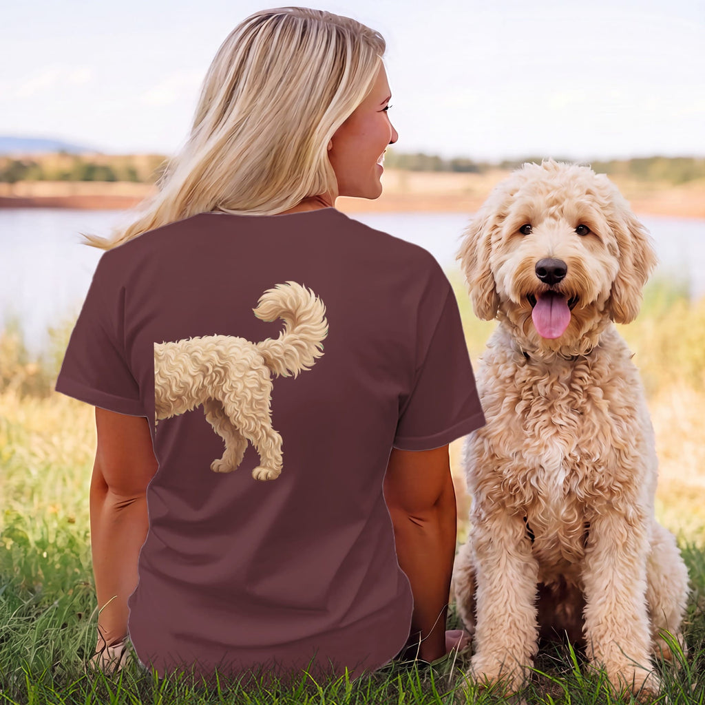 Coming & Going Cream Goldendoodle T-Shirt in by Puppy Jo