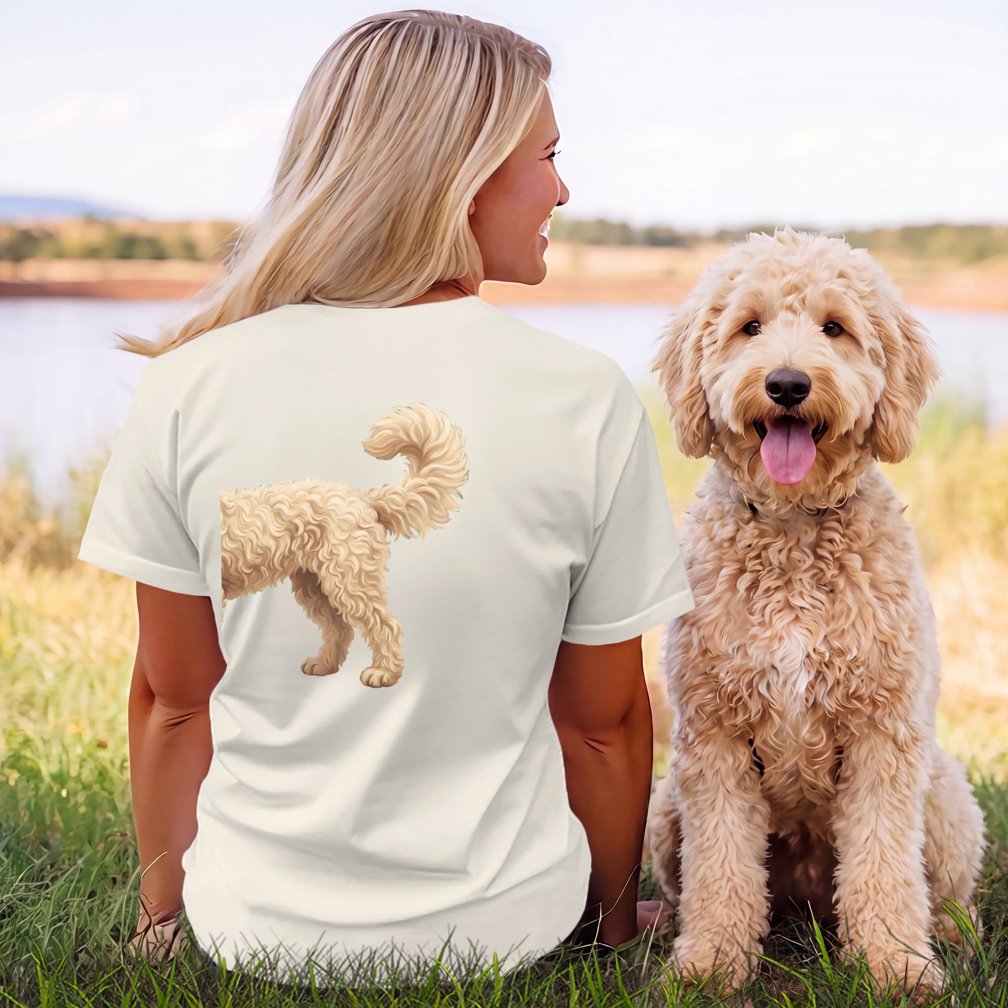 Coming & Going Cream Goldendoodle T-Shirt in by Puppy Jo