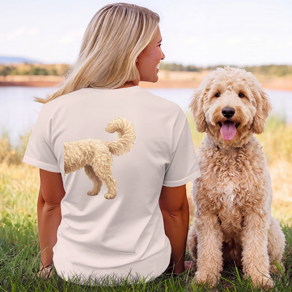 Coming & Going Cream Goldendoodle T-Shirt in by Puppy Jo