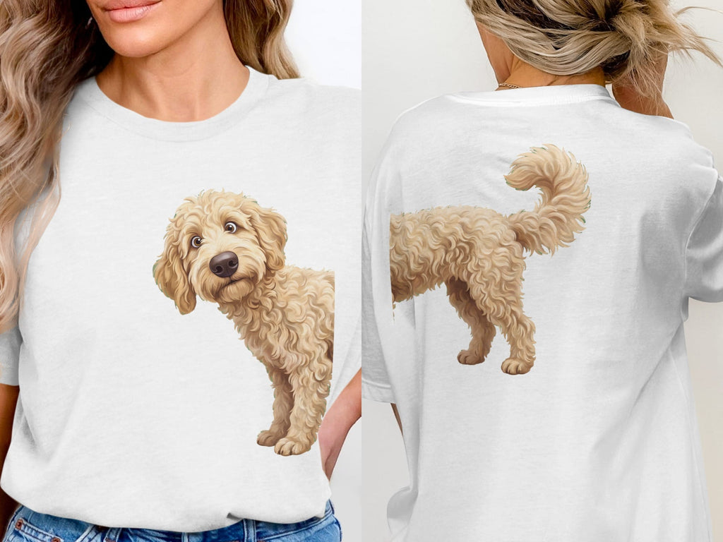 Coming & Going Cream Goldendoodle T-Shirt in White / S by Puppy Jo