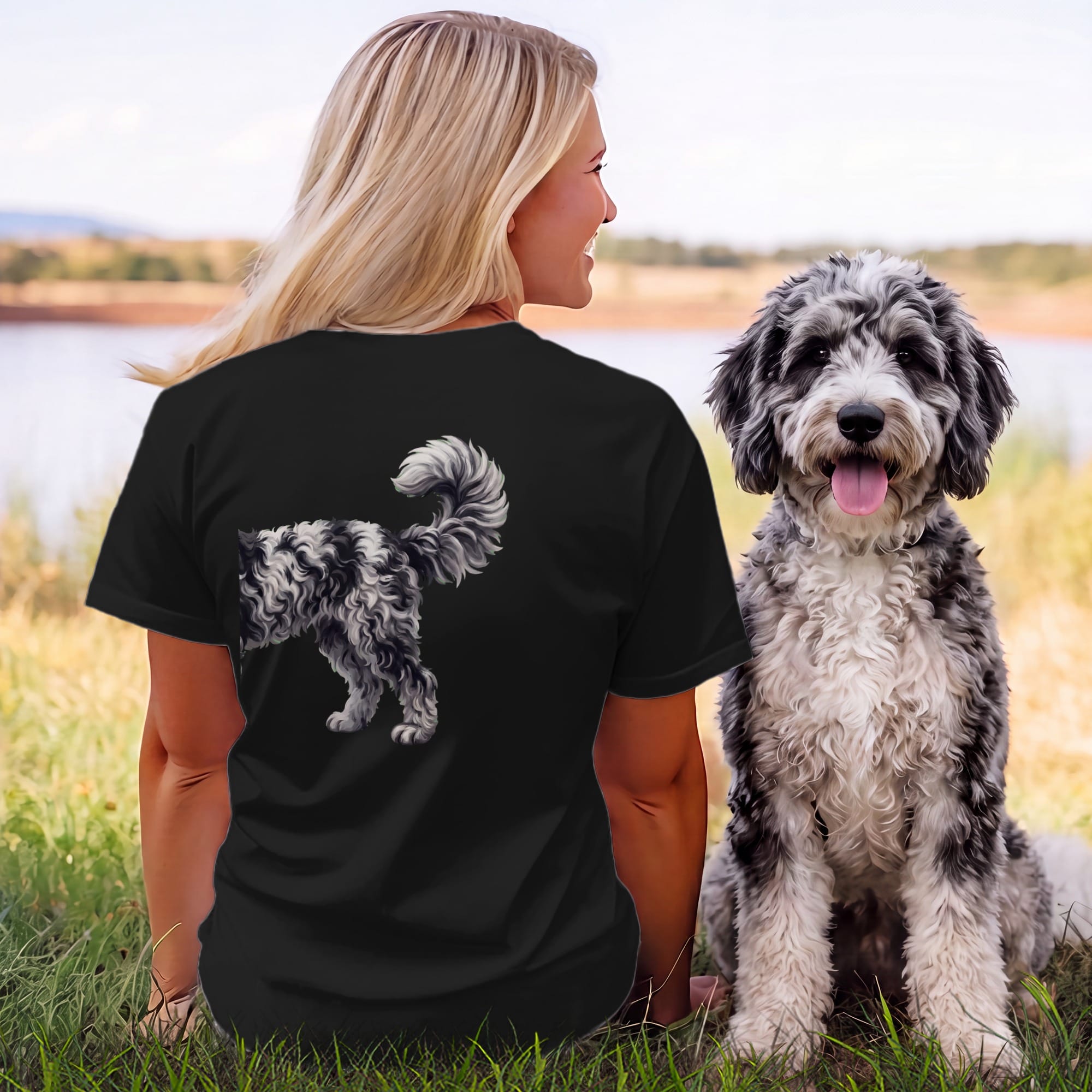Coming & Going Merle Goldendoodle T-Shirt in by Puppy Jo