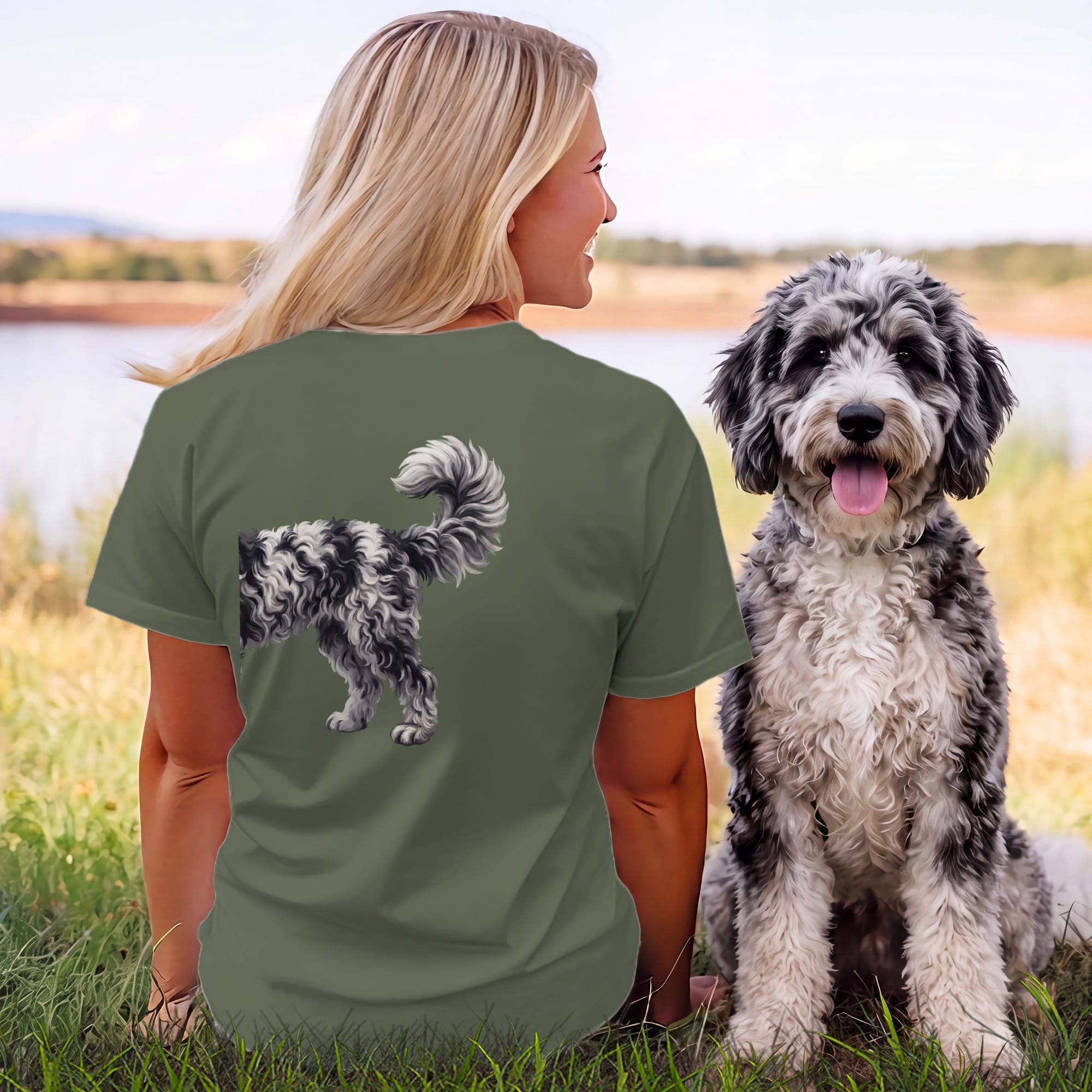 Coming & Going Merle Goldendoodle T-Shirt in by Puppy Jo