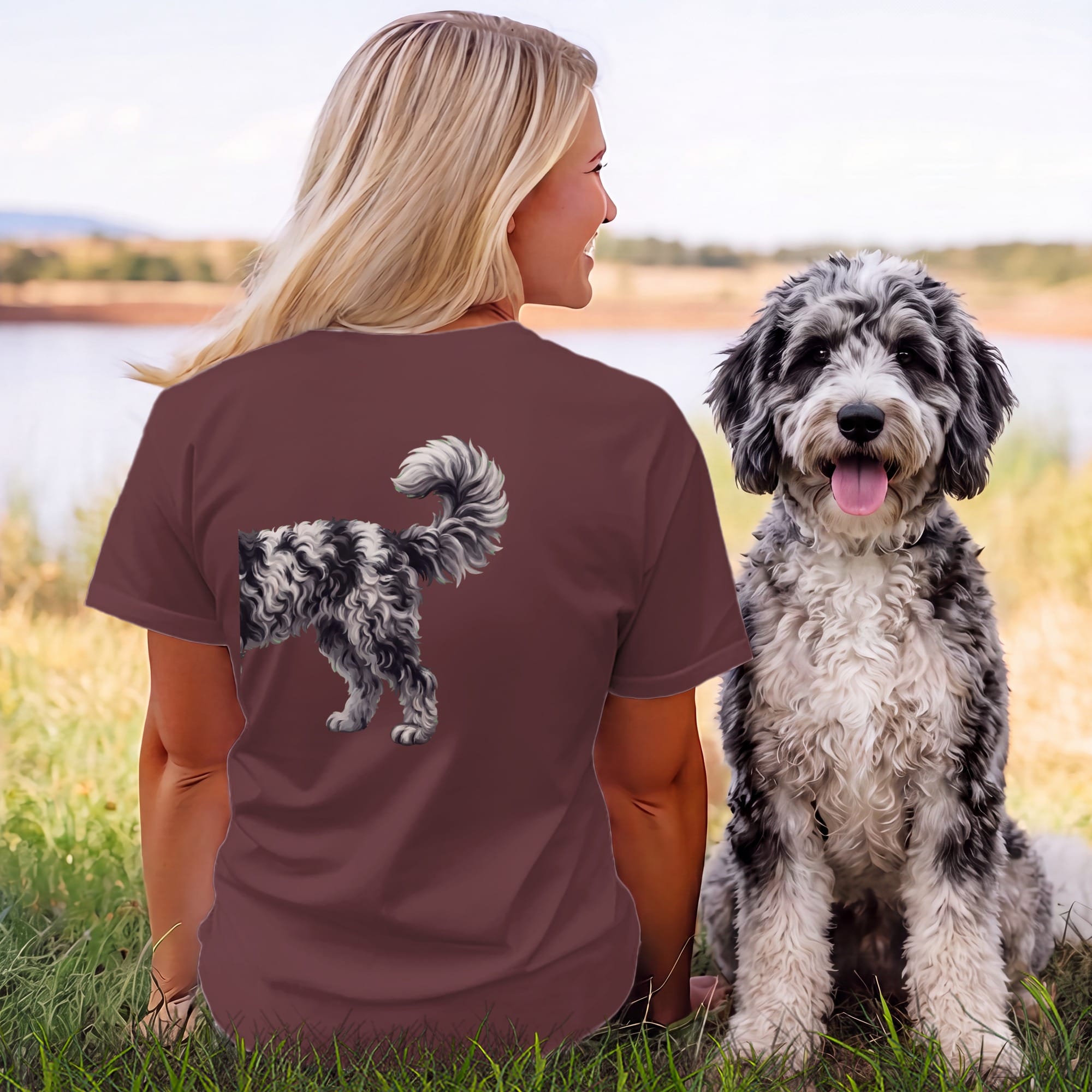 Coming & Going Merle Goldendoodle T-Shirt in by Puppy Jo