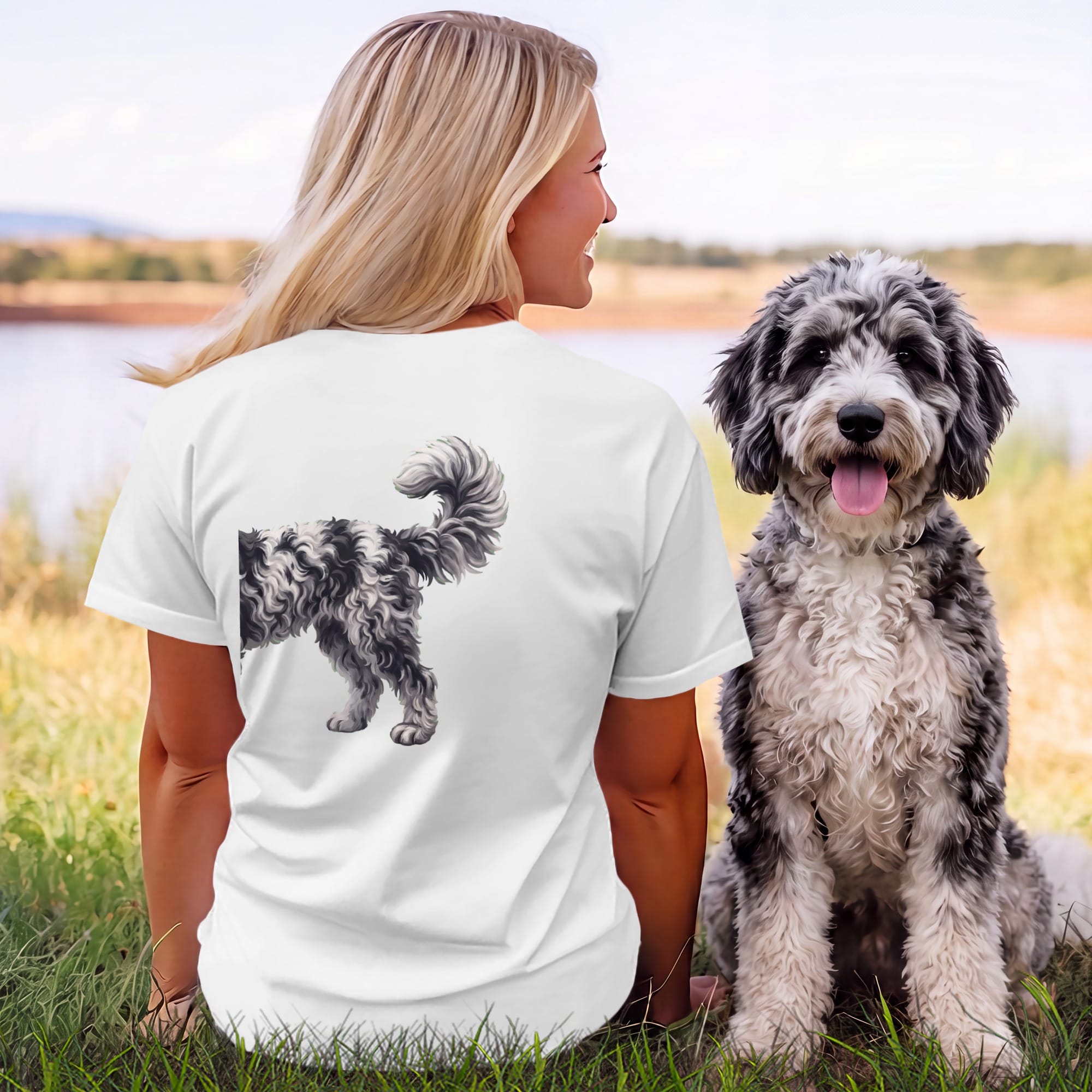 Coming & Going Merle Goldendoodle T-Shirt in by Puppy Jo