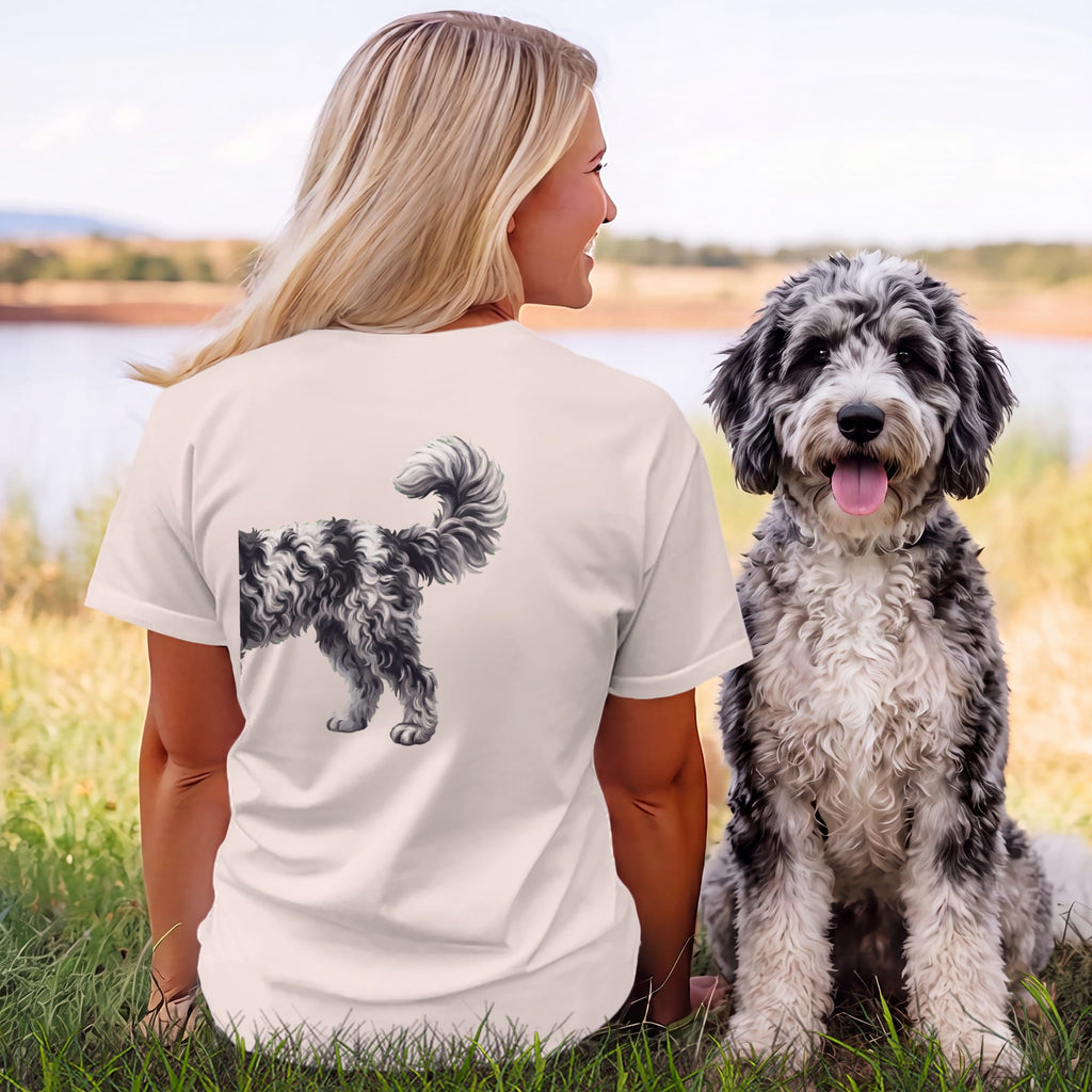 Coming & Going Merle Goldendoodle T-Shirt in by Puppy Jo