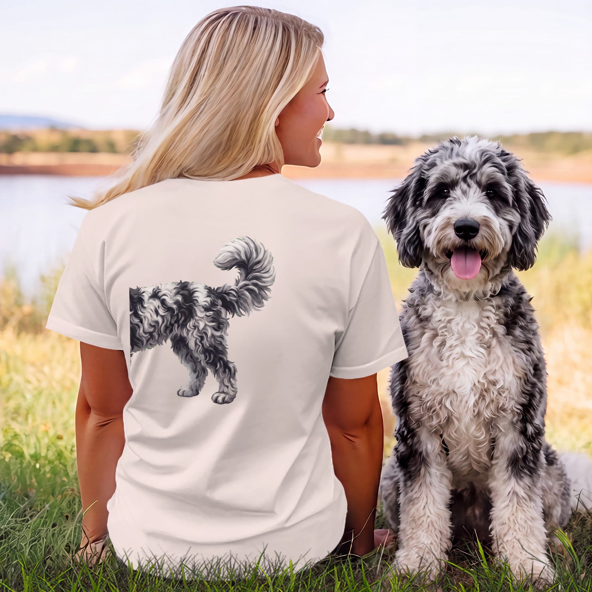 Coming & Going Merle Goldendoodle T-Shirt in by Puppy Jo