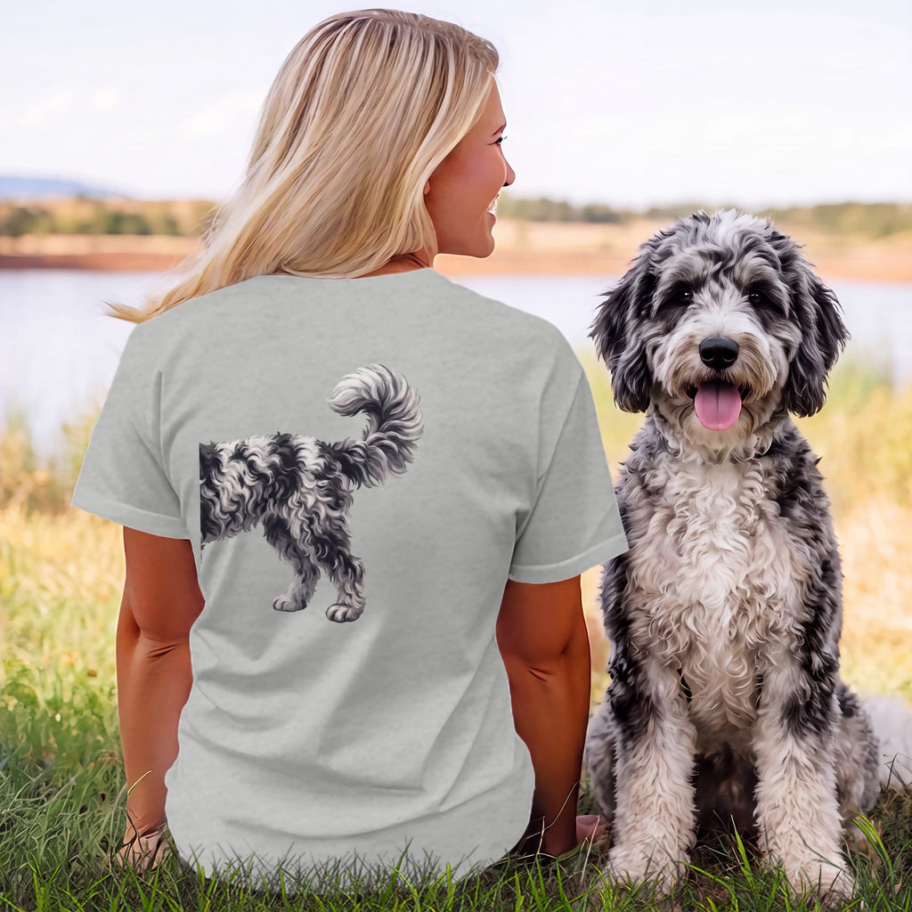 Coming & Going Merle Goldendoodle T-Shirt in by Puppy Jo