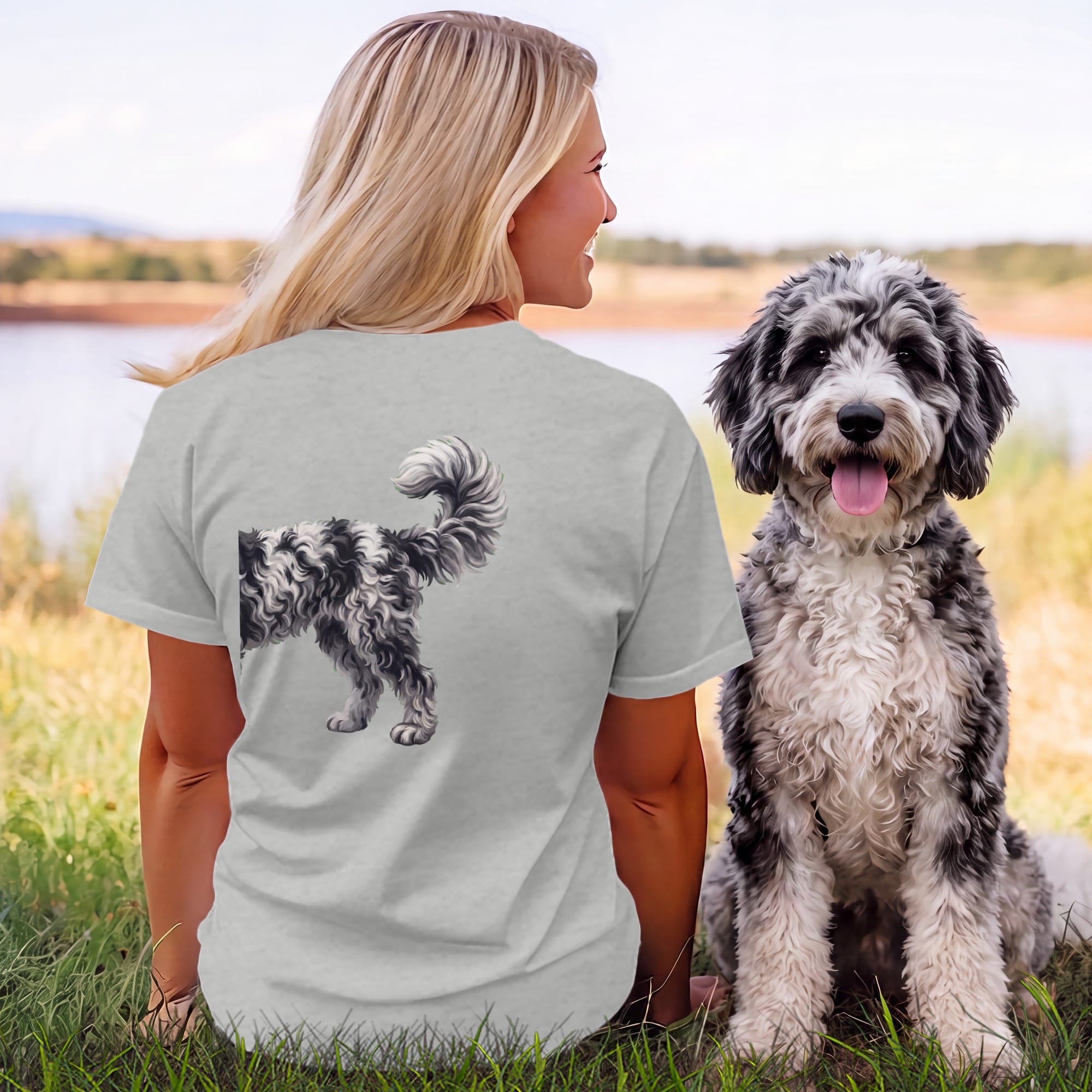 Coming & Going Merle Goldendoodle T-Shirt in by Puppy Jo