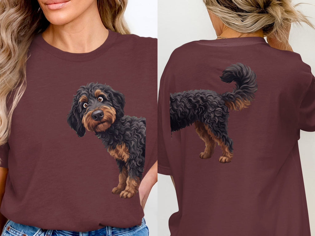 Coming & Going Phantom Goldendoodle T-Shirt in Maroon / S by Puppy Jo