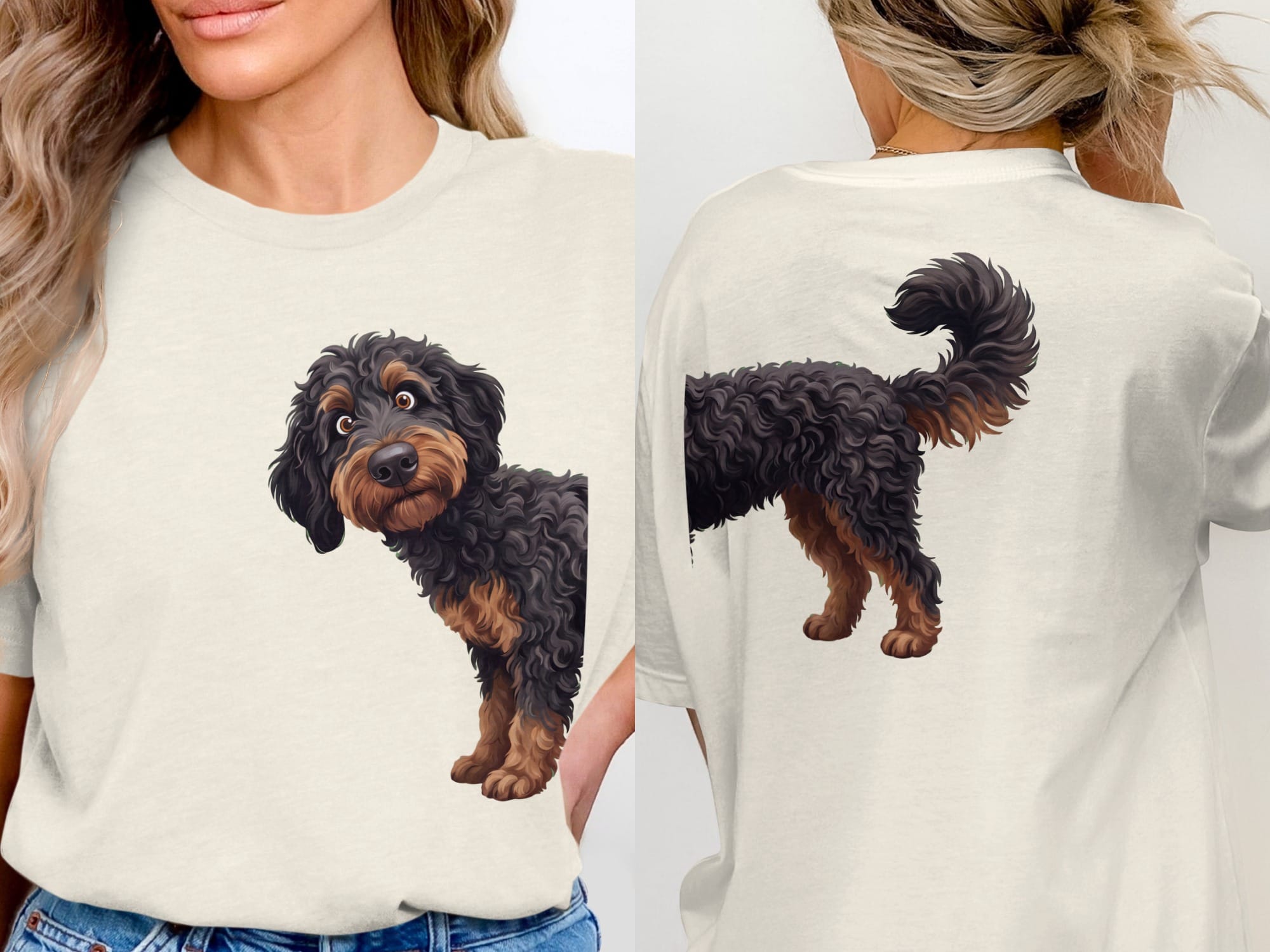 Coming & Going Phantom Goldendoodle T-Shirt in Natural / S by Puppy Jo