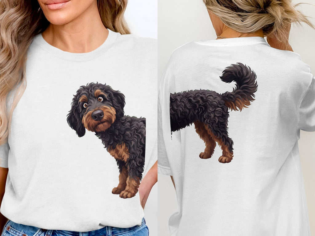 Coming & Going Phantom Goldendoodle T-Shirt in White / S by Puppy Jo