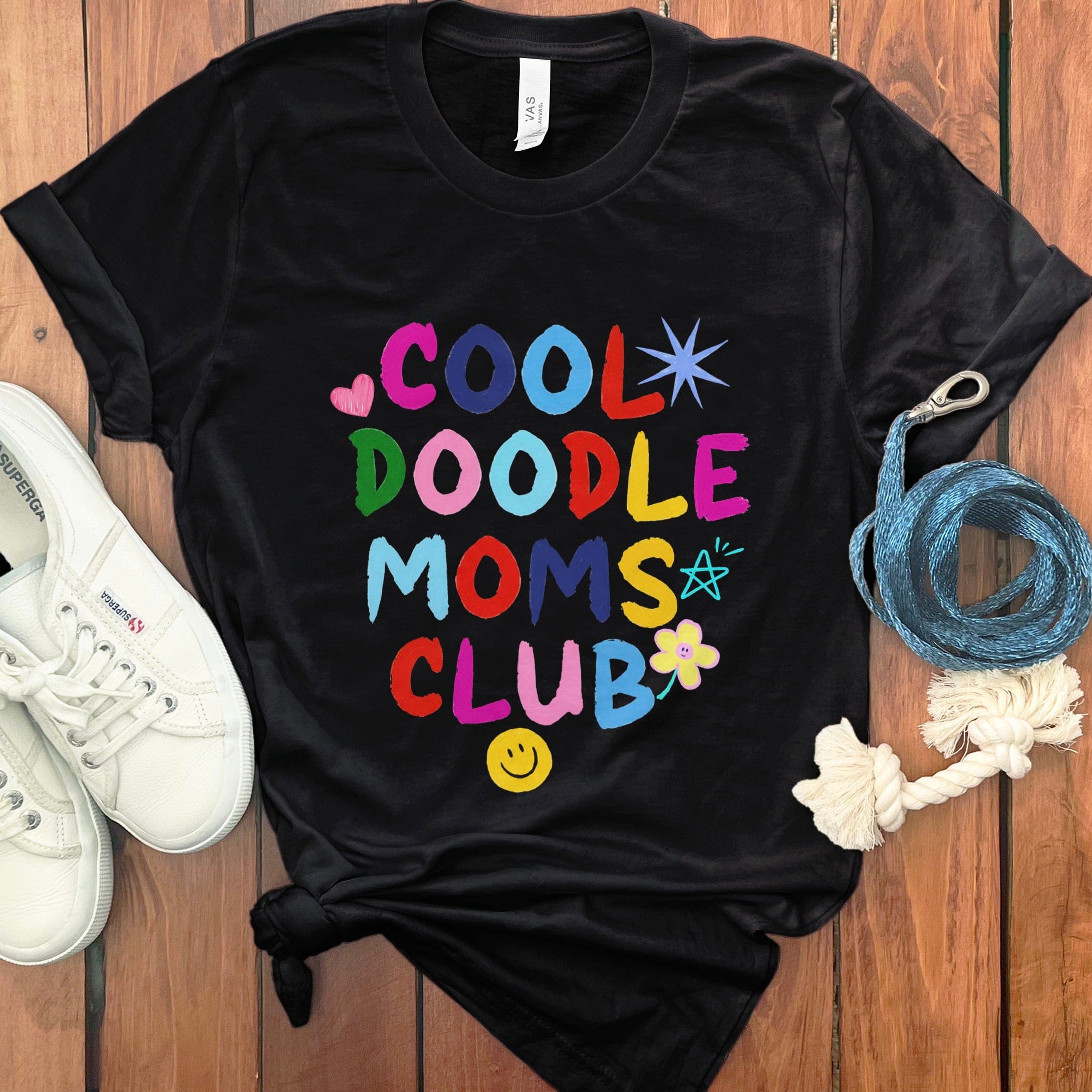 Cool Doodle Club T-Shirt in Black / S by Puppy Jo