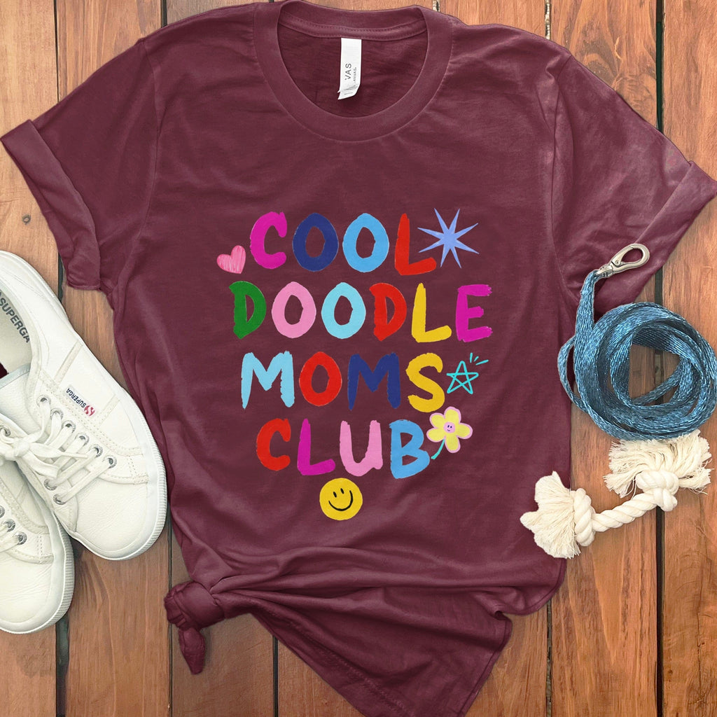 Cool Doodle Club T-Shirt in Maroon / S by Puppy Jo