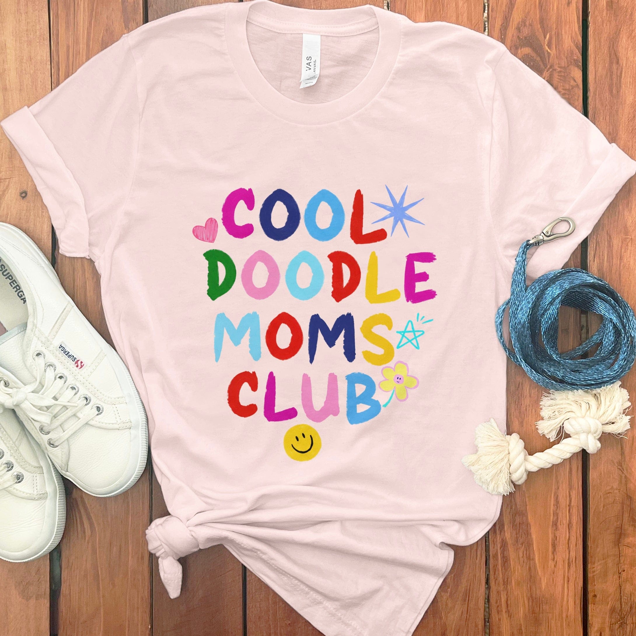 Cool Doodle Club T-Shirt in Soft Pink / S by Puppy Jo