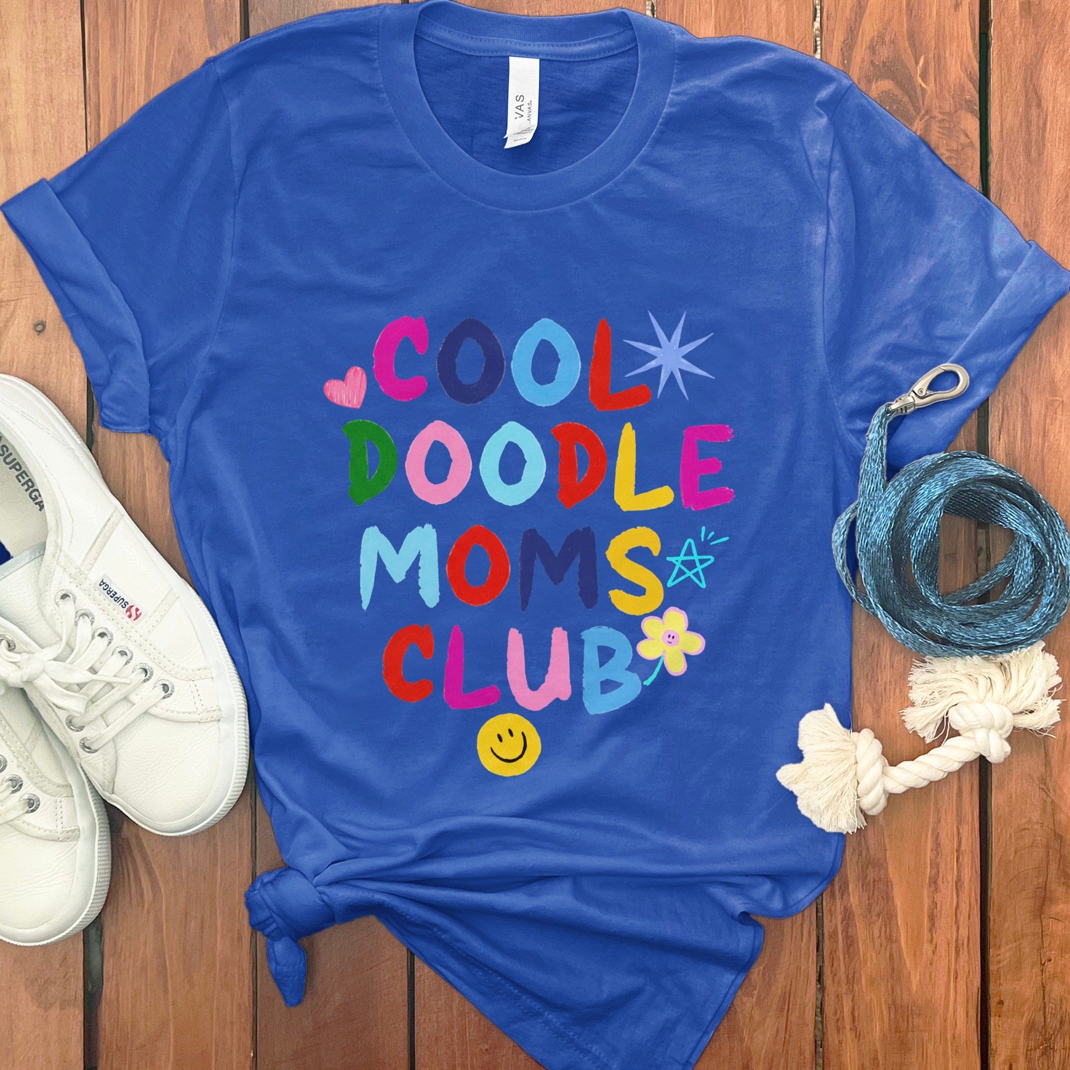 Cool Doodle Club T-Shirt in True Royal / S by Puppy Jo