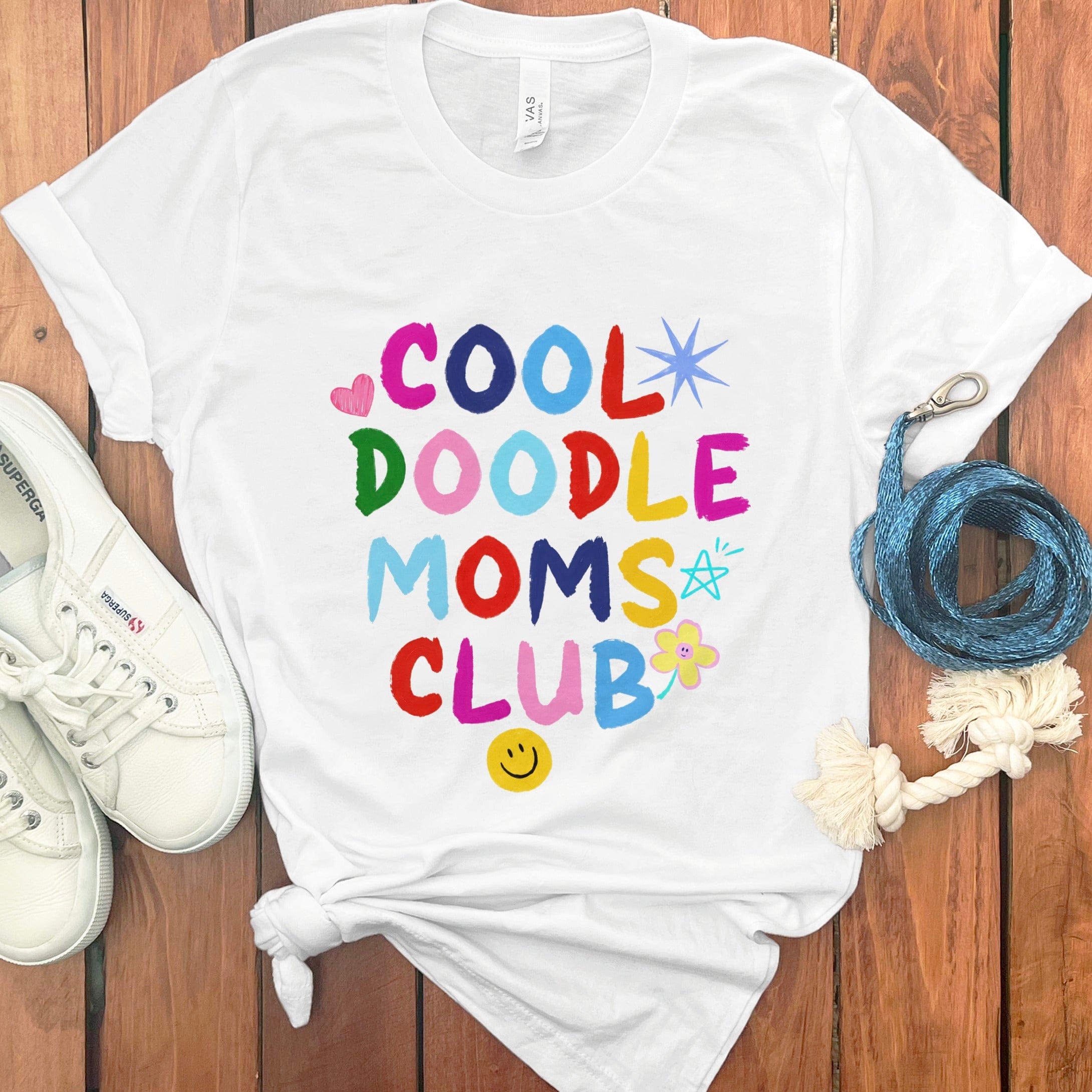 Cool Doodle Club T-Shirt in White / S by Puppy Jo