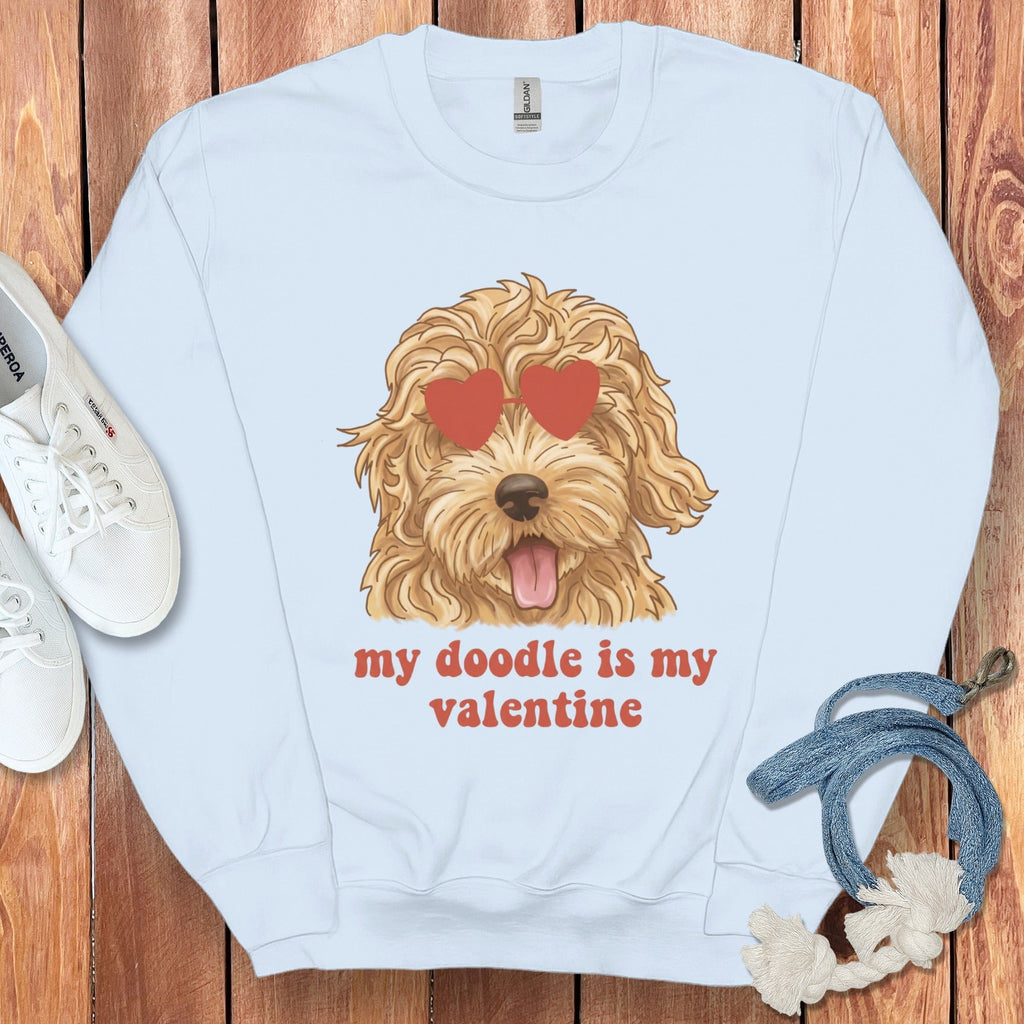 Cool Doodle Valentine Sweatshirt in Light Blue / S by Puppy Jo