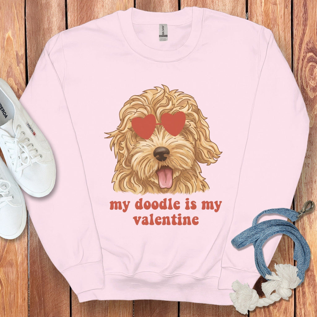 Cool Doodle Valentine Sweatshirt in Light Pink / S by Puppy Jo