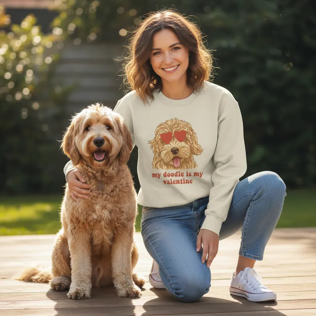 Cool Doodle Valentine Sweatshirt in by Puppy Jo