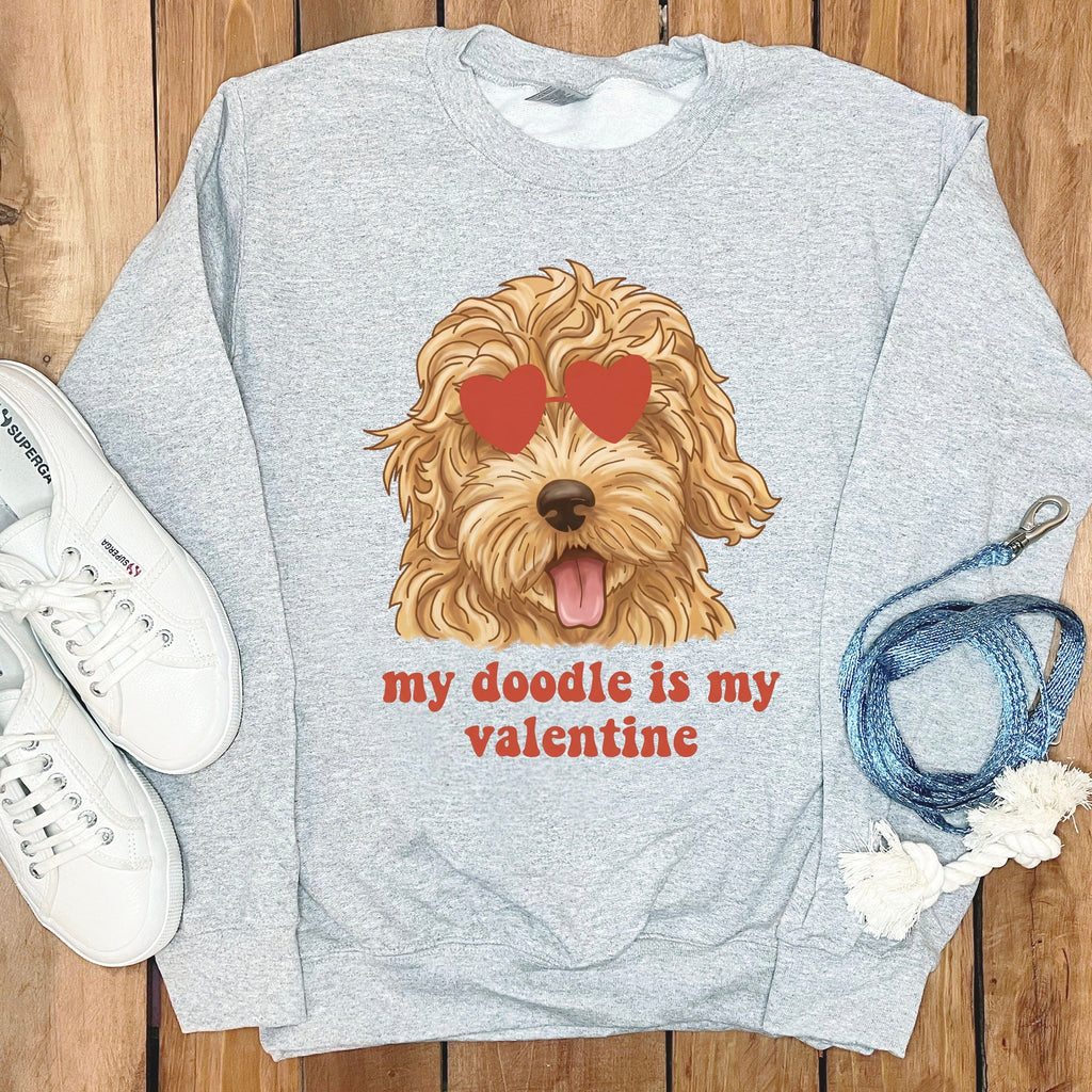 Cool Doodle Valentine Sweatshirt in Sport Grey / S by Puppy Jo