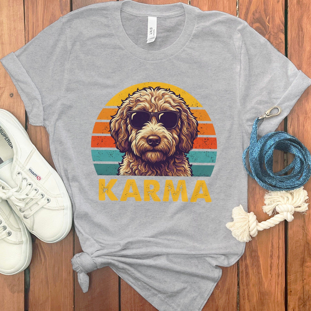 Cool Karma Doodle Dog T-Shirt in Athletic Heather / S by Puppy Jo