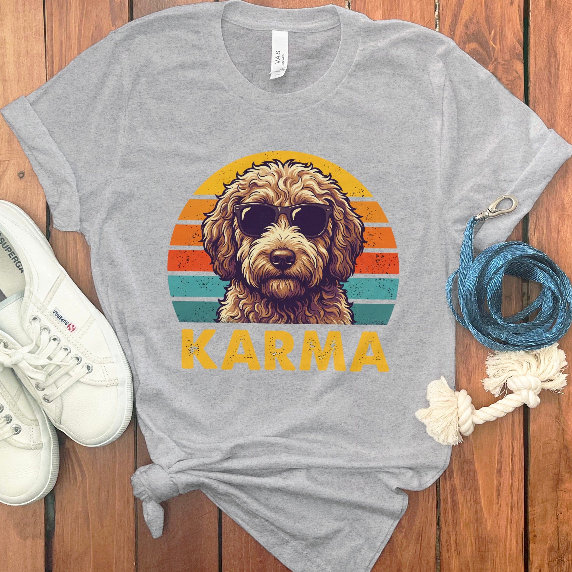 Cool Karma Doodle Dog T-Shirt in Athletic Heather / S by Puppy Jo