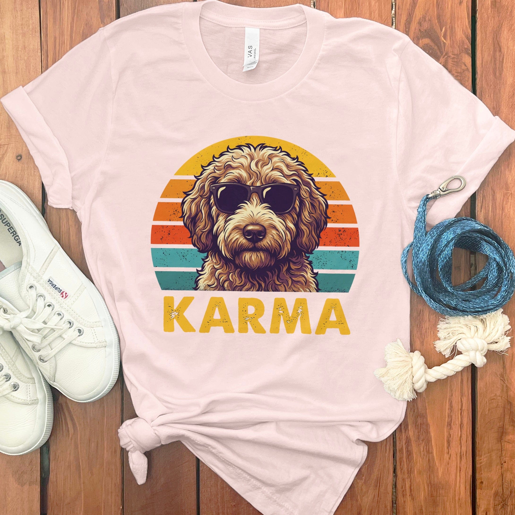 Cool Karma Doodle Dog T-Shirt in Soft Pink / S by Puppy Jo